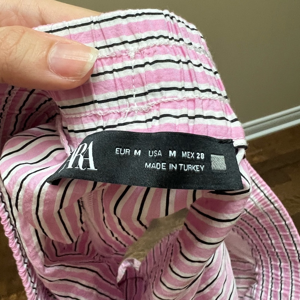 ZARA Striped Pink Boxer Shorts Women’s Size Medium BRAND NEW - Picture 7 of 9